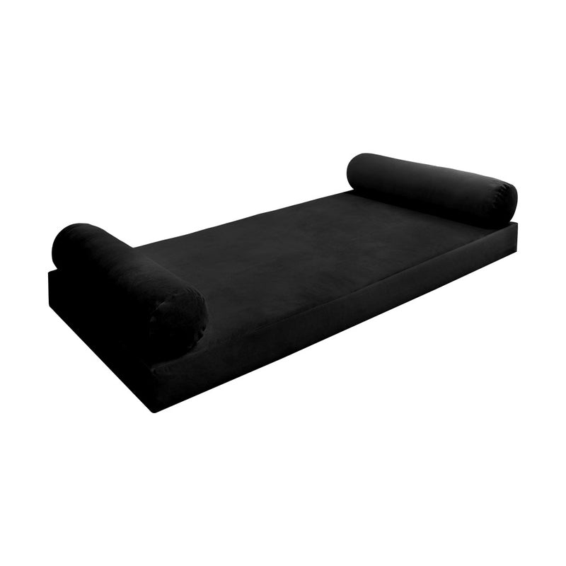 Model V5 - Velvet Indoor Daybed Mattress Bolster Pillows and Covers |Complete Set|