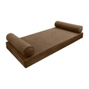 Model V5 - Velvet Indoor Daybed Mattress Bolster Pillow |COVERS ONLY|