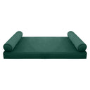 Model V5 - Velvet Indoor Daybed Mattress Bolster Pillows and Covers |Complete Set|