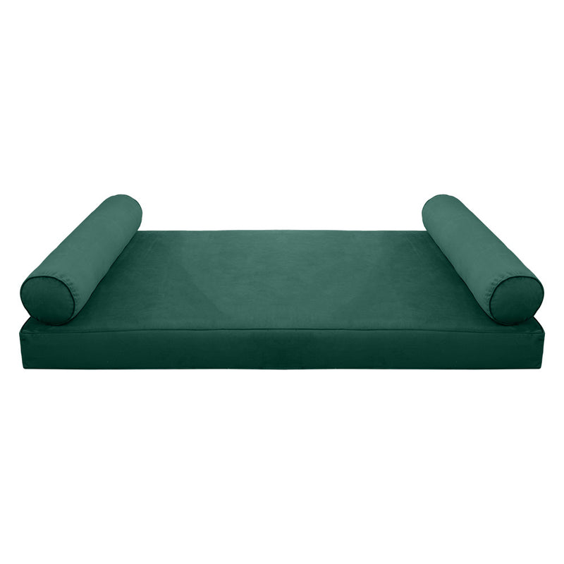 Model V5 - Velvet Indoor Daybed Mattress Bolster Pillows and Covers |Complete Set|