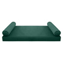 Model V5 - Velvet Indoor Daybed Mattress Bolster Pillow |COVERS ONLY|