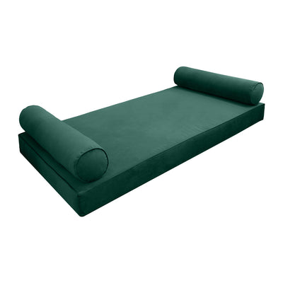 Model V5 - Velvet Indoor Daybed Mattress Bolster Pillows and Covers |Complete Set|