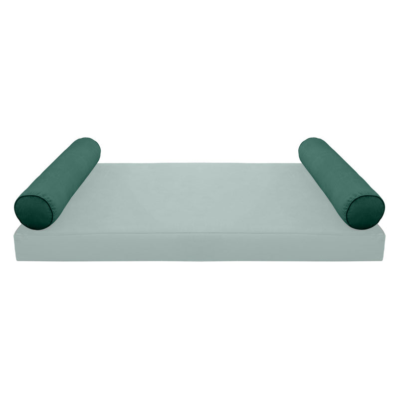 Model V5 - Velvet Indoor Daybed Bolster Pillow Cushion |COVERS ONLY|