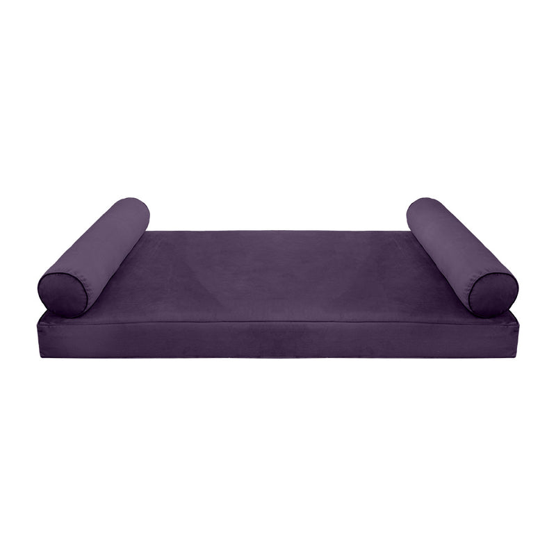 Model V5 - Velvet Indoor Daybed Mattress Bolster Pillows and Covers |Complete Set|