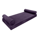Model V5 - Velvet Indoor Daybed Mattress Bolster Pillow |COVERS ONLY|