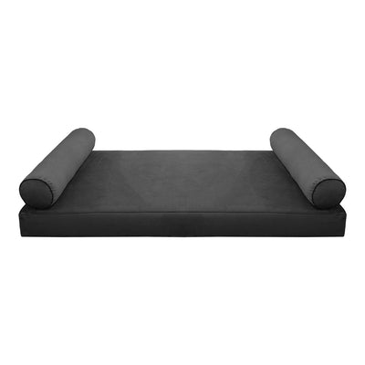 Model V5 - Velvet Indoor Daybed Mattress Bolster Pillows and Covers |Complete Set|