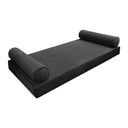 Model V5 - Velvet Indoor Daybed Mattress Bolster Pillow |COVERS ONLY|