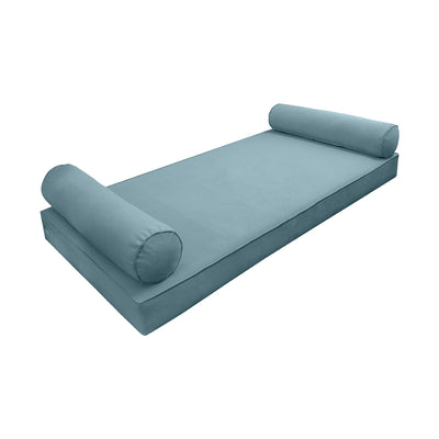 Model V5 - Velvet Indoor Daybed Mattress Bolster Pillows and Covers |Complete Set|