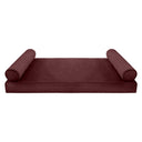 Model V5 - Velvet Indoor Daybed Mattress Bolster Pillow |COVERS ONLY|