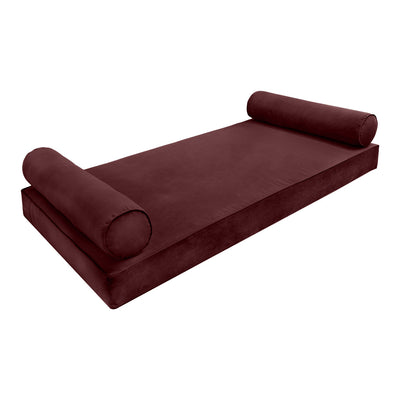 Model V5 - Velvet Indoor Daybed Mattress Bolster Pillows and Covers |Complete Set|