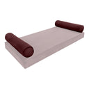 Model V5 - Velvet Indoor Daybed Bolster Pillow Cushion |COVERS ONLY|