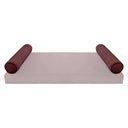 Model V5 - Velvet Indoor Daybed Bolster Pillow Cushion |COVERS ONLY|