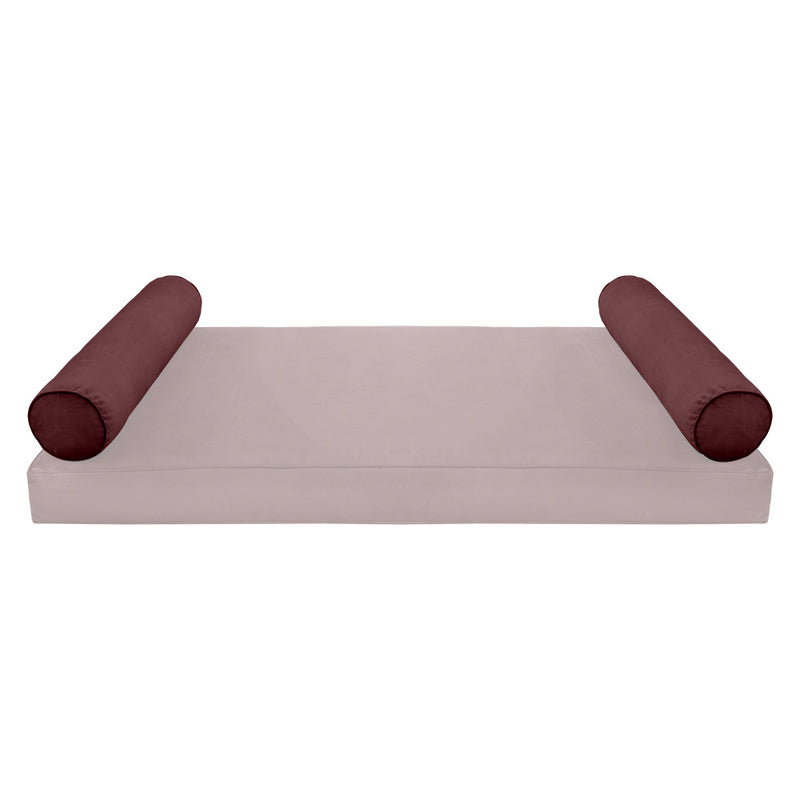 Model V5 - Velvet Indoor Daybed Bolster Pillow Cushion |COVERS ONLY|