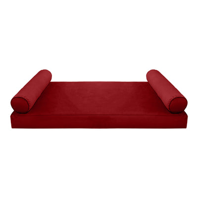 Model V5 - Velvet Indoor Daybed Mattress Bolster Pillows and Covers |Complete Set|