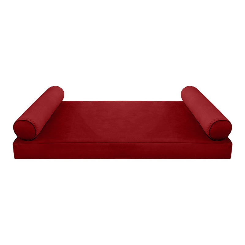 Model V5 - Velvet Indoor Daybed Mattress Bolster Pillows and Covers |Complete Set|