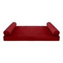 Model V5 - Velvet Indoor Daybed Mattress Bolster Pillow |COVERS ONLY|