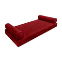 Model V5 - Velvet Indoor Daybed Mattress Bolster Pillow |COVERS ONLY|