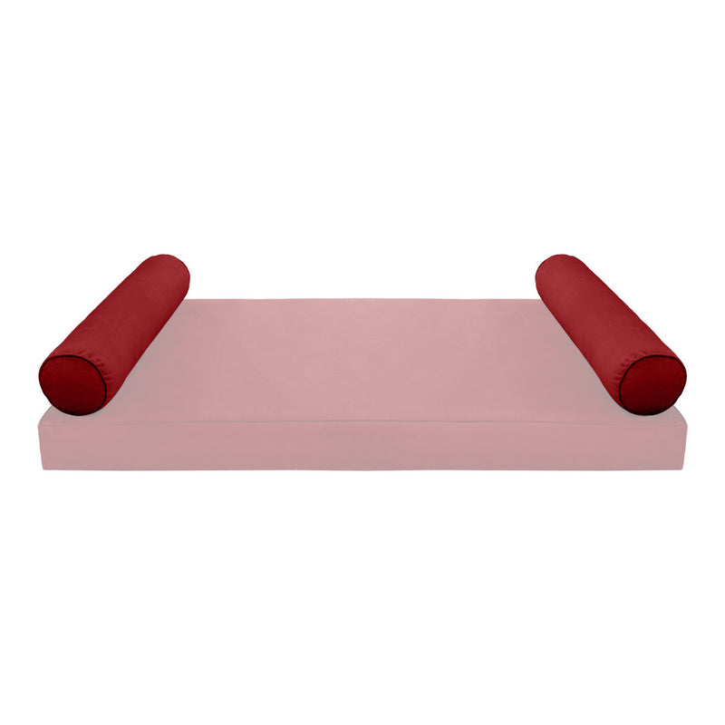 Model V5 - Velvet Indoor Daybed Bolster Pillow Cushion |COVERS ONLY|