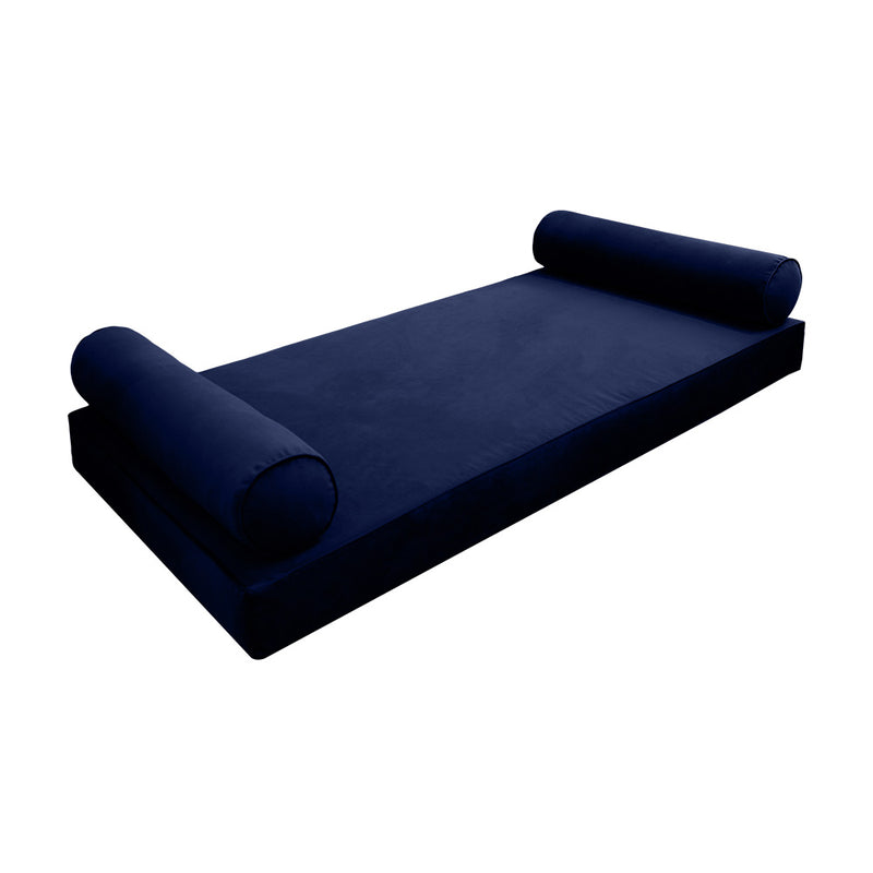 Model V5 - Velvet Indoor Daybed Mattress Bolster Pillows and Covers |Complete Set|