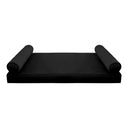 Model V5 - Velvet Indoor Daybed Mattress Bolster Pillow |COVERS ONLY|
