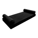 Model V5 - Velvet Indoor Daybed Mattress Bolster Pillow |COVERS ONLY|