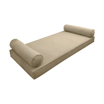 Model V5 - Velvet Indoor Daybed Mattress Bolster Pillows and Covers |Complete Set|