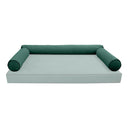 Model V6 - Velvet Indoor Daybed Bolster Pillow Cushion |COVERS ONLY|