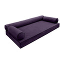 Model V6 - Velvet Indoor Daybed Mattress Bolster Pillows and Covers |Complete Set|