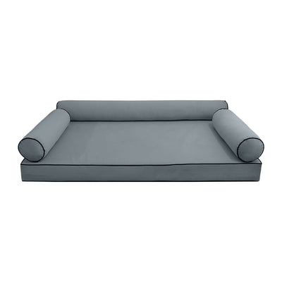 Model V6 - Velvet Indoor Daybed Mattress Bolster Pillow |COVERS ONLY|