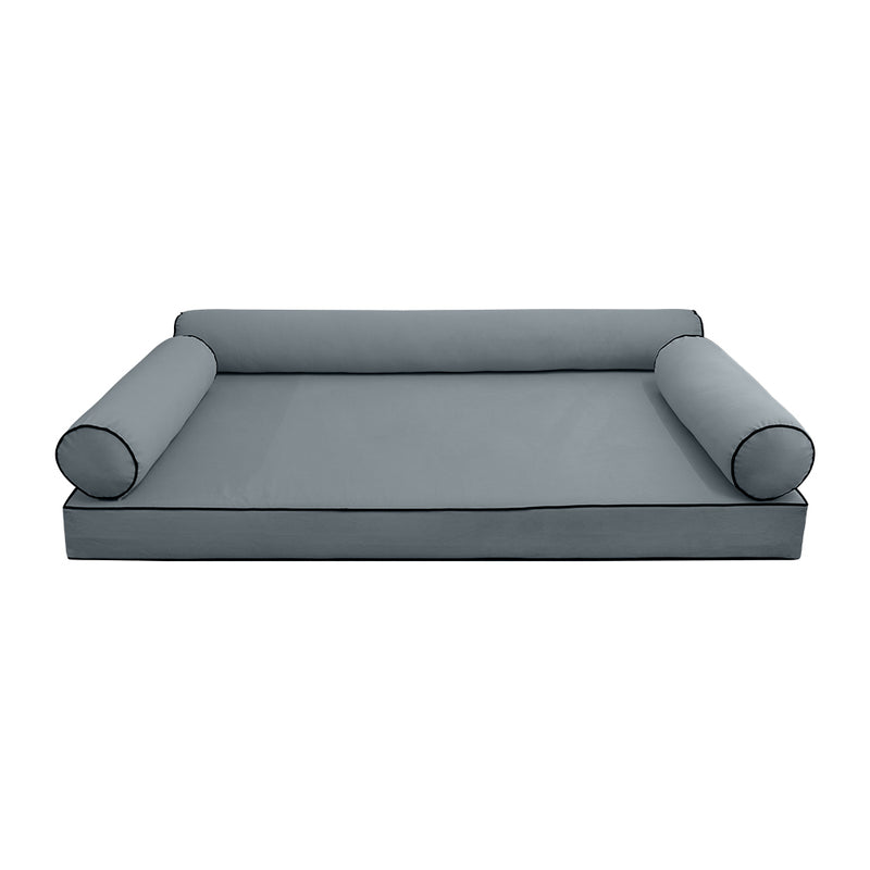 Model V6 - Velvet Indoor Daybed Mattress Bolster Pillow |COVERS ONLY|