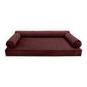 Model V6 - Velvet Indoor Daybed Mattress Bolster Pillows and Covers |Complete Set|