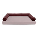 Model V6 - Velvet Indoor Daybed Bolster Pillow Cushion |COVERS ONLY|