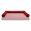 Model V6 - Velvet Indoor Daybed Bolster Pillow Cushion |COVERS ONLY|