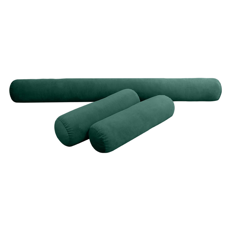 Model V6 - Velvet Indoor Daybed Mattress Bolster Pillow |COVERS ONLY|