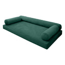 Model V6 - Velvet Indoor Daybed Mattress Bolster Pillows and Covers |Complete Set|