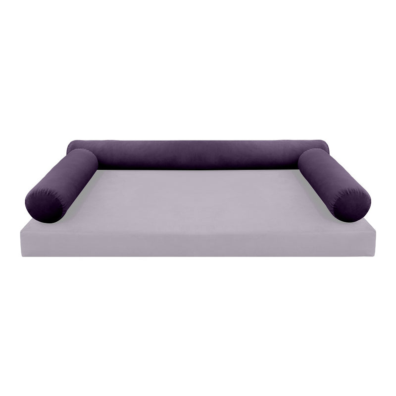 Model V6 - Velvet Indoor Daybed Bolster Pillow Cushion |COVERS ONLY|