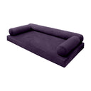 Model V6 - Velvet Indoor Daybed Mattress Bolster Pillows and Covers |Complete Set|