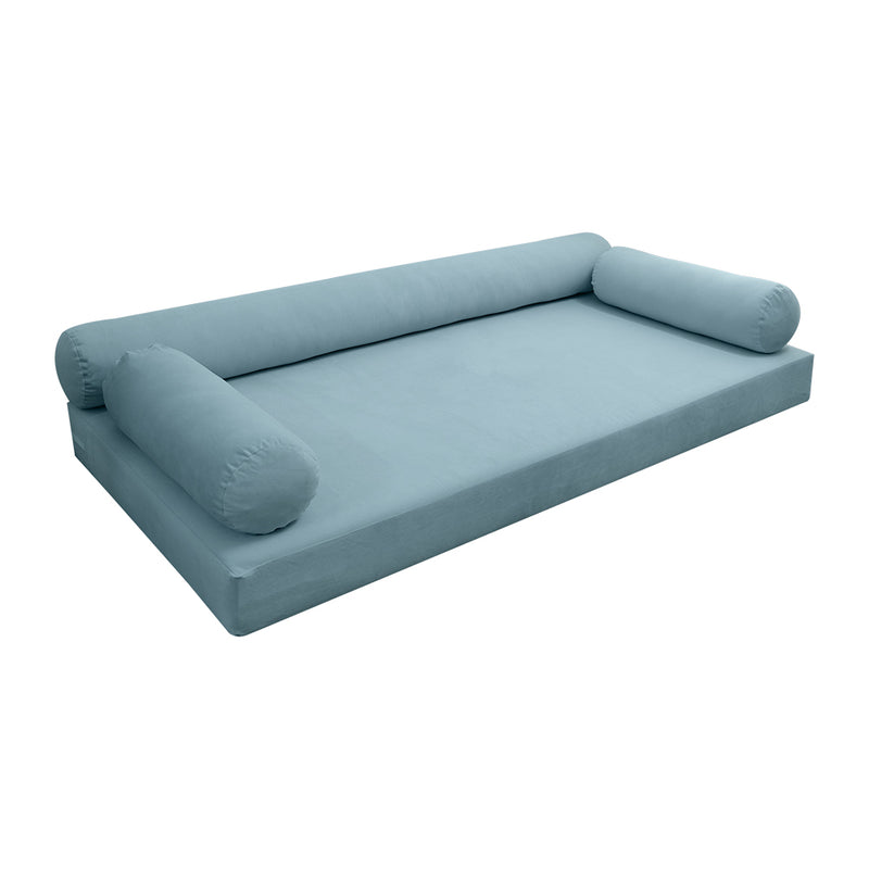 Model V6 - Velvet Indoor Daybed Mattress Bolster Pillow |COVERS ONLY|