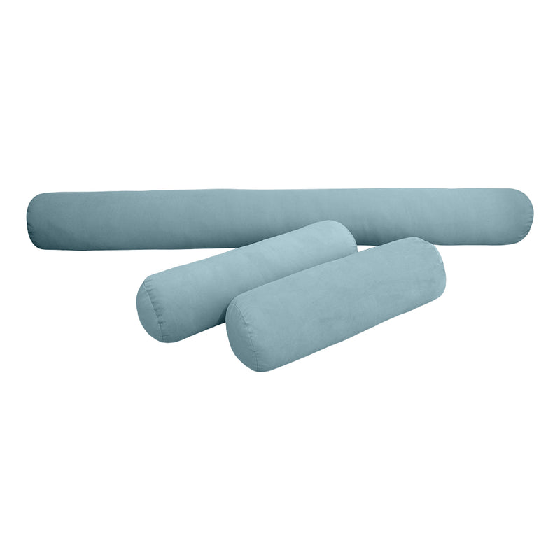 Model V6 - Velvet Indoor Daybed Mattress Bolster Pillow |COVERS ONLY|