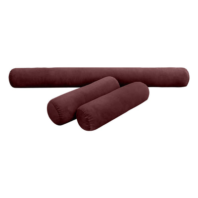 Model V6 - Velvet Indoor Daybed Mattress Bolster Pillow |COVERS ONLY|