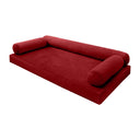 Model V6 - Velvet Indoor Daybed Mattress Bolster Pillows and Covers |Complete Set|