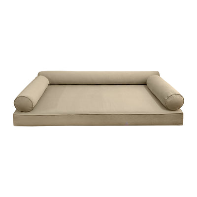 Model V6 - Velvet Indoor Daybed Mattress Bolster Pillow |COVERS ONLY|
