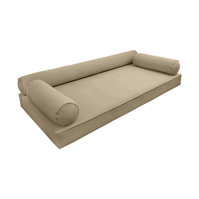 Model V6 - Velvet Indoor Daybed Mattress Bolster Pillow |COVERS ONLY|