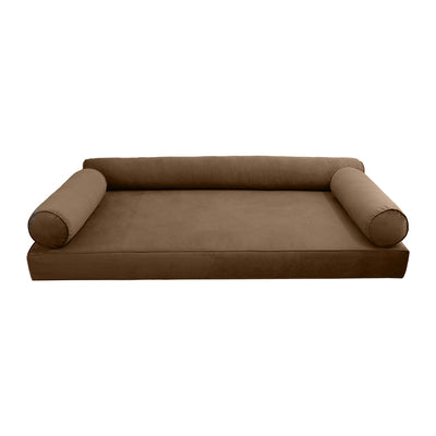 Model V6 - Velvet Indoor Daybed Mattress Bolster Pillow |COVERS ONLY|