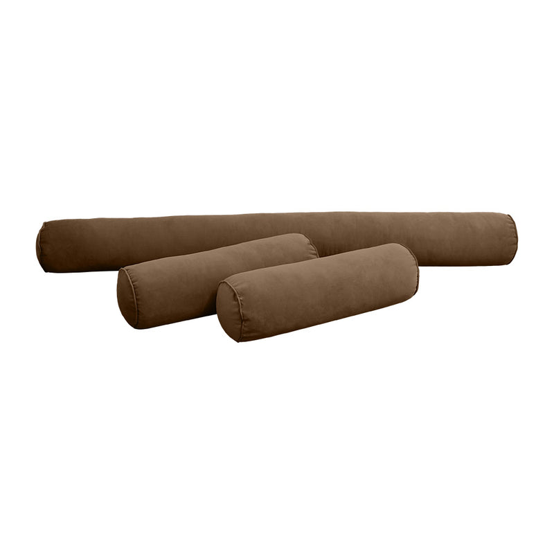 Model V6 - Velvet Indoor Daybed Mattress Bolster Pillow |COVERS ONLY|