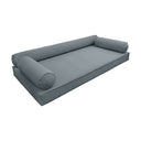 Model V6 - Velvet Indoor Daybed Mattress Bolster Pillows and Covers |Complete Set|