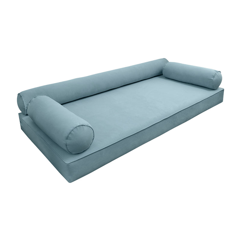 Model V6 - Velvet Indoor Daybed Mattress Bolster Pillow |COVERS ONLY|