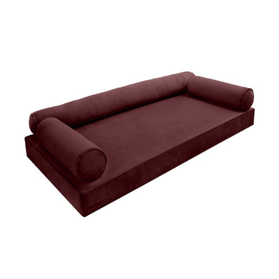 Model V6 - Velvet Indoor Daybed Mattress Bolster Pillows and Covers |Complete Set|