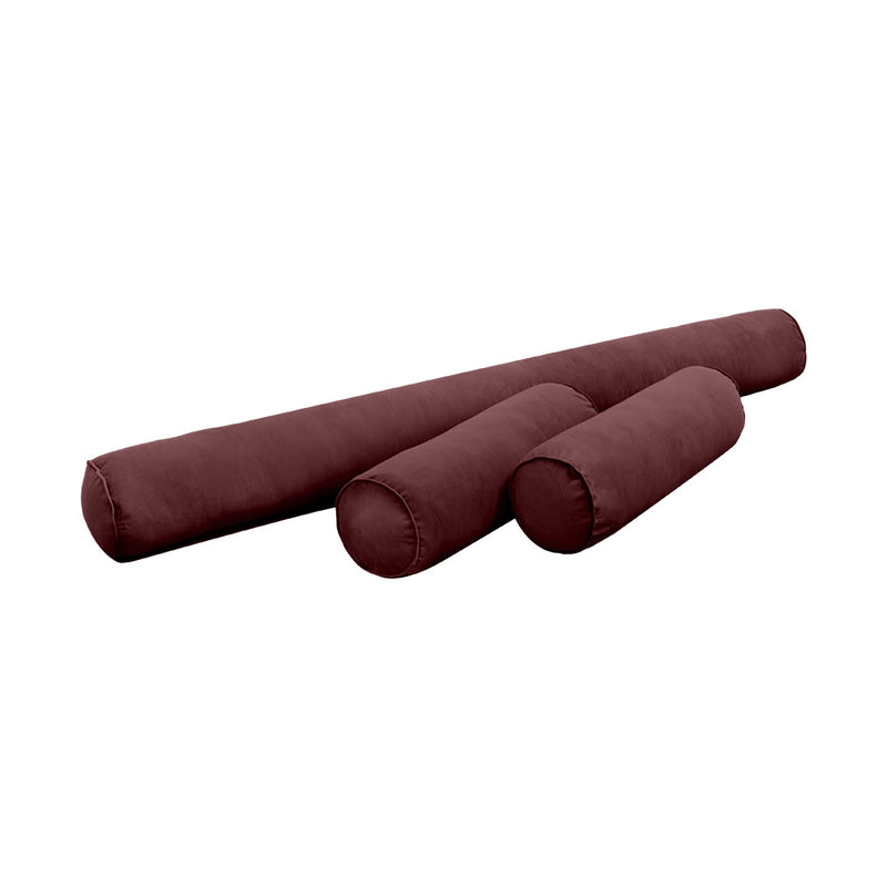 Model V6 - Velvet Indoor Daybed Mattress Bolster Pillow |COVERS ONLY|