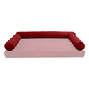 Model V6 - Velvet Indoor Daybed Bolster Pillow Cushion |COVERS ONLY|